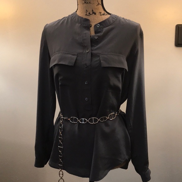 Banana Republic Tops - Grey Banana Republic silk tunic blouse size M.